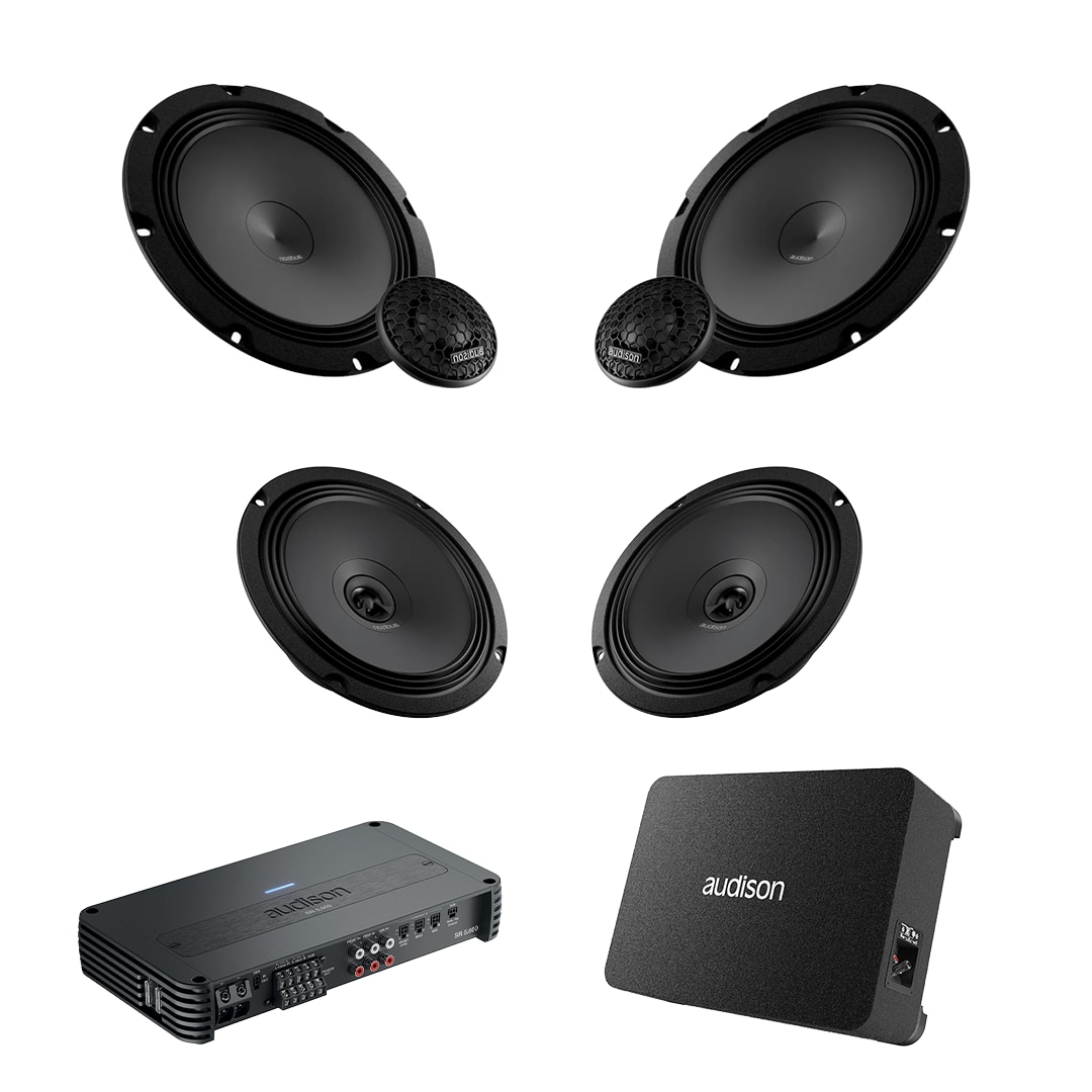 Fugazi CDセット 6枚 Pachet Difuzoare Auto cu subwoofer Audi A6 C7 2012-2018 Audison