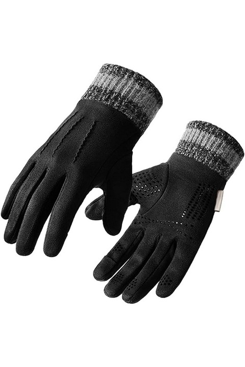 Manusi negre tricot unisex, one size, HOMEALEXA