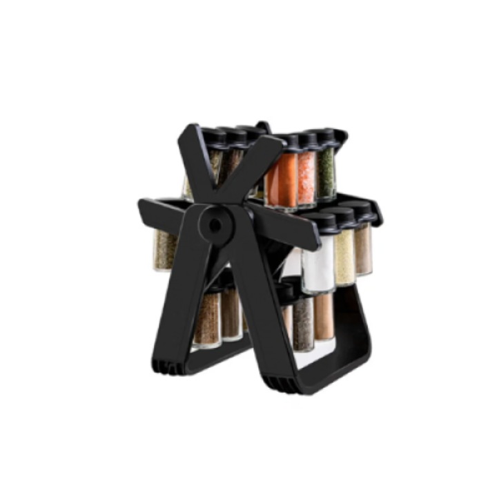 Set 18 recipiente pentru condimente cu suport rotativ