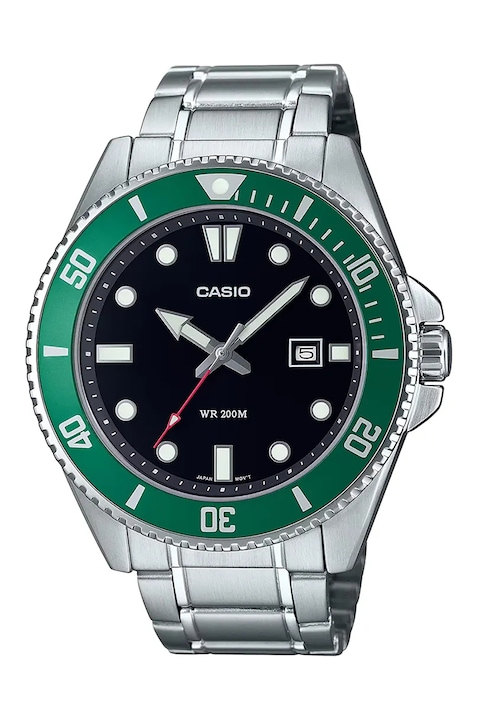 Casio, Часовник от неръждаема стомана с три стрелки, Сребрист