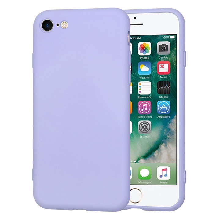 Tok iPhone 7 / 8 / SE 2, SE 2020 / SE 3, SE 2022 telefonokhoz, Techsuit SoftFlex, világoslila