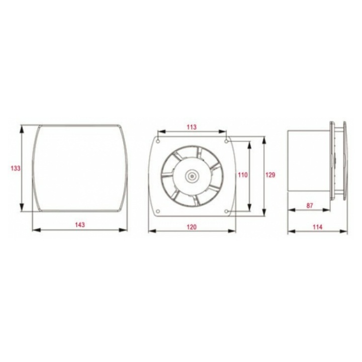 Ventilátor Awenta Ventax WF100W