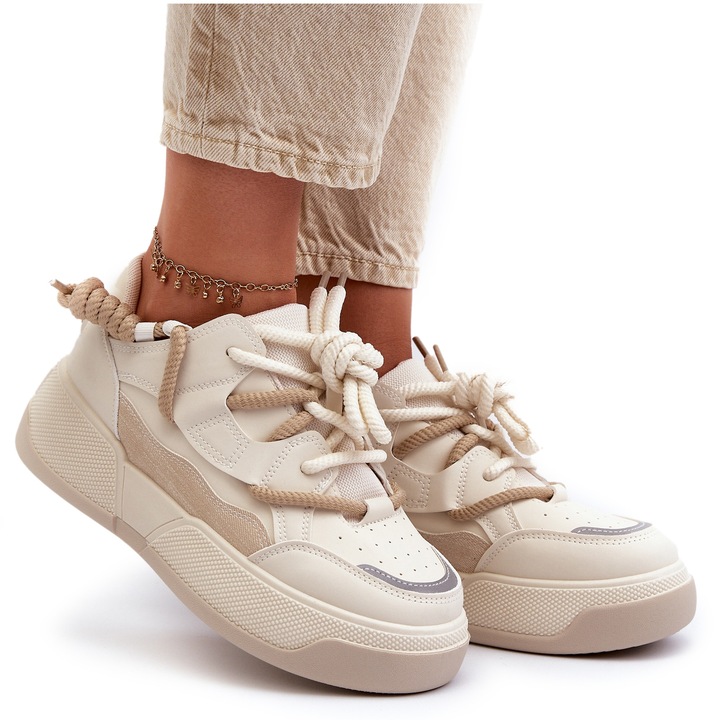 Дамски тенис обувки, Синтетика, Бежови, Бежов