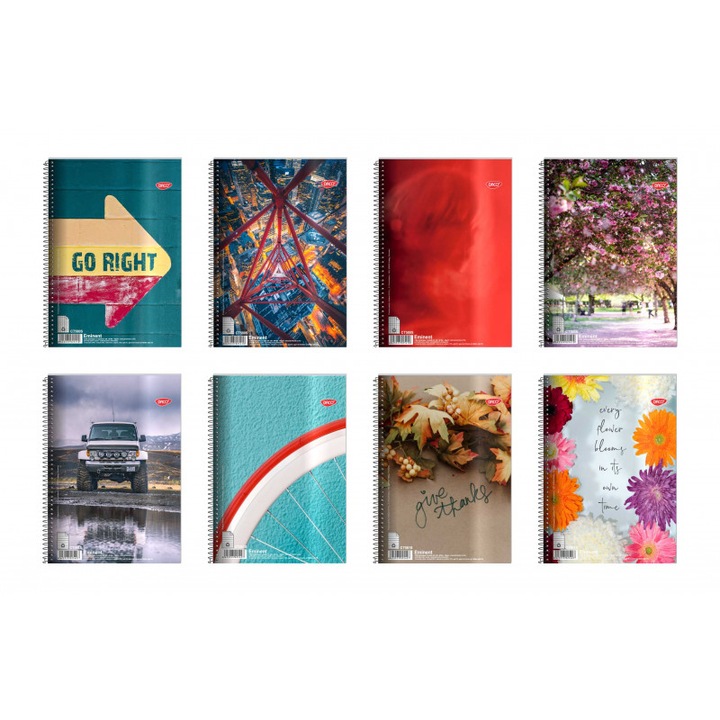 Set 6 caiete A5 80 file spira metalica, coperta carton, dictando Daco