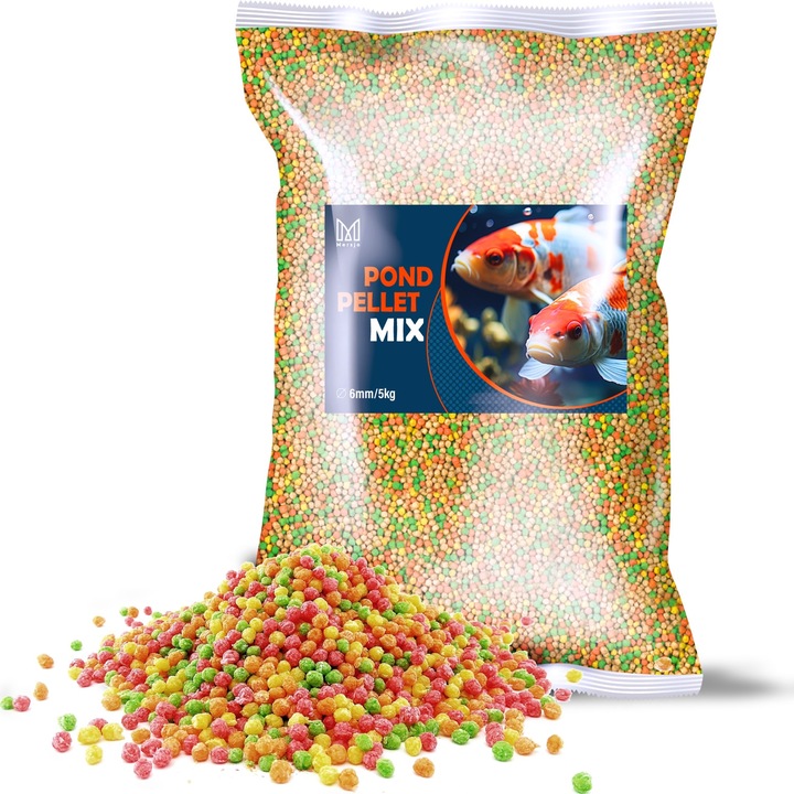Hrana de gradina, pentru pesti, pentru koi crap, Mersjo, Pond Pellet MIX, 5kg, 6mm