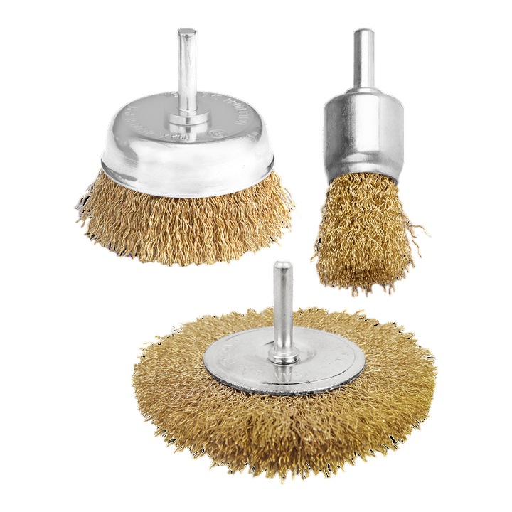 Set perii sarma pentru lemn, otel Wadfow, dimensiuni 1”, 2”, 3 buc, auriu deschis