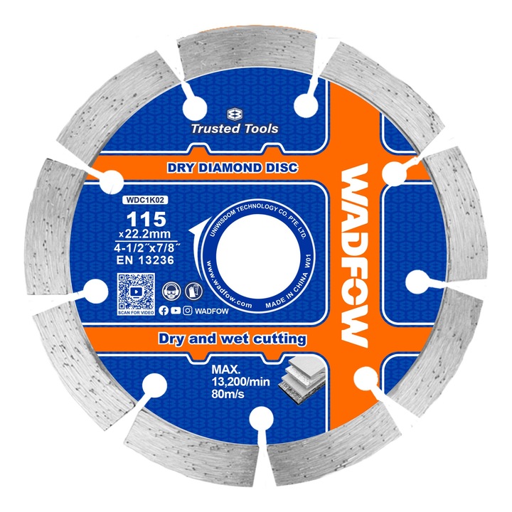Wadfow betonvágó korong, 115x22,2 mm méret