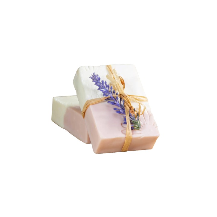 Fehér - rózsaszín kecsketej szappan, tartósítószert, keményítőt és egyéb adalékanyagokat nem tartalmaz - 100g