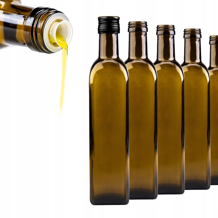 Marasca üvegpalack készlet 500 ml, SuperButelki, Zöld adagolókkal, Üveg, 500 ml, Zöld üveg UV-szűrővel, Adagolós tető, 21,5 x 4,5 cm, Többszínű