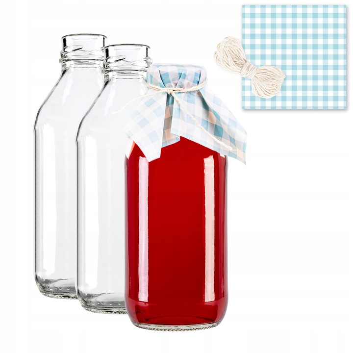 Set Sticla 330 ml Cu Capace, Superbutelki, Huse/Servetele, Sfoara Din Iuta, Productie De Inalta Calitate, Usor De Curatat, Durabil, Sticla, Inchidere Hermetica, 16 x 6.5 cm, Multicolor