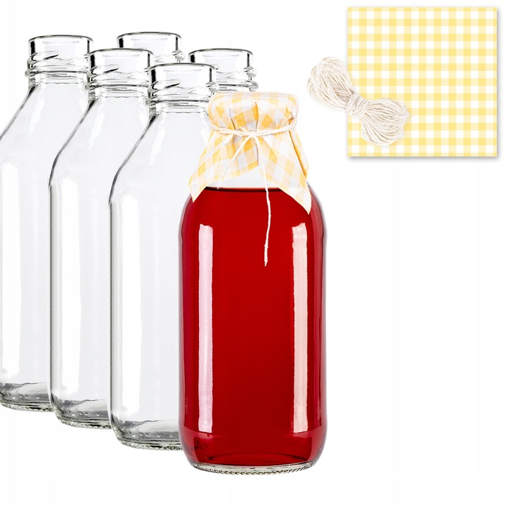 Set De Sticle Din Sticla Kubus 330 ml Cu Capace Si Dopuri, Superbutelki, Sticla, Inchidere Hermetica, Greutate 160 g, Lungime Sfoara 30 M, Dimensiuni 16 x 6.5 cm, Multicolor