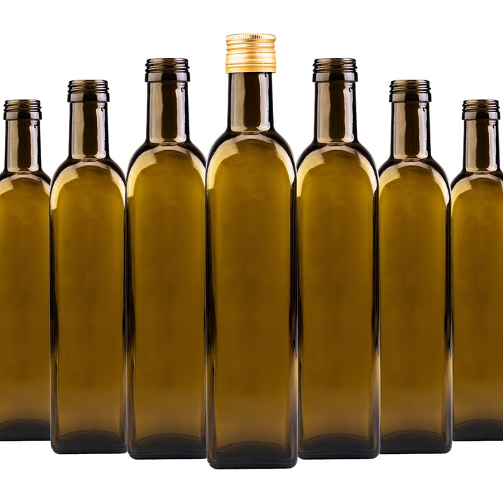 Set Sticla Marasca 500 ml Verde Cu Capace, Superbutelki, Productie De Inalta Calitate, Usor De Curatat, Durabil, Sticla, 500 ml, Filet Standard 31.5 mm, Ecologica Si Reutilizabila, 21.5 x 4.5 cm, Multicolor