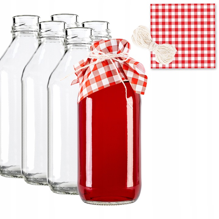 Set Sticle Din Sticla Cu Capace Si Dopuri, SuperButelki, Productie De Inalta Calitate, Usor De Curatat, Durabil, Sticla, Inchidere Etansa, 16 x 6.5 cm, Transparent