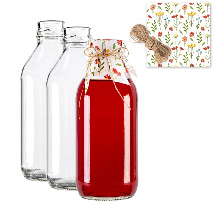 Set Sticla 330 ml Cu Capace, Superbutelki, Dopuri Si Sfoara Din Iuta, Productie De Inalta Calitate, Usor De Curatat, Durabil, Sticla, Inchidere Etansa, 16 x 6.5 cm, Multicolor