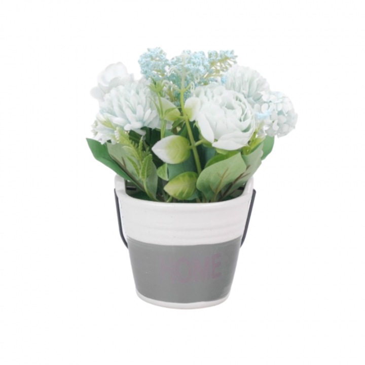 Planta artificiala in ghiveci 22x12 cm, bleu