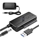 Adaptor USB 3.0 la SATA, NAXSIR, pentru HDD/SSD 2.5/3.5 inch, plug and play, cu 12V sursa de alimentare, 38 cm, negru