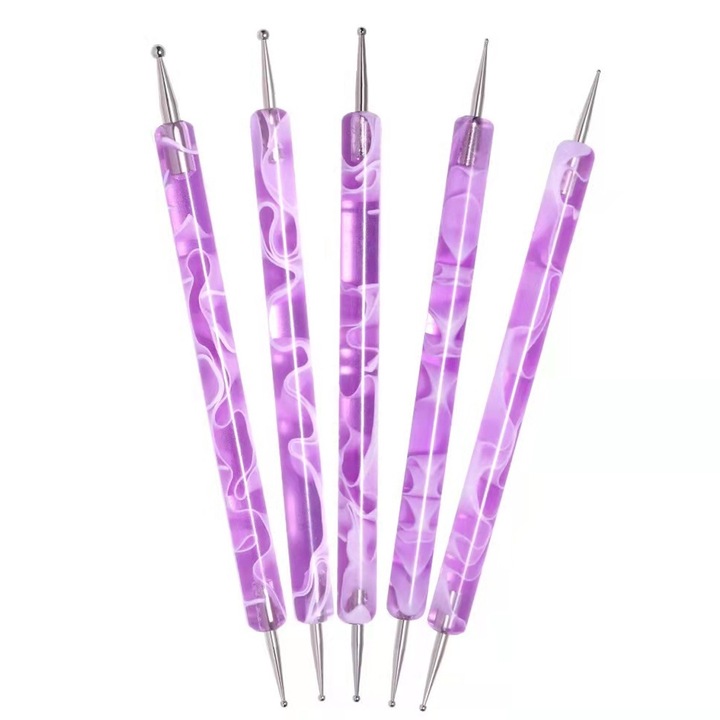 Комплект от 5 апликатора за ноктопластика QttvbTna, акрилни, многоцветни, 12.7x1x1.5cm