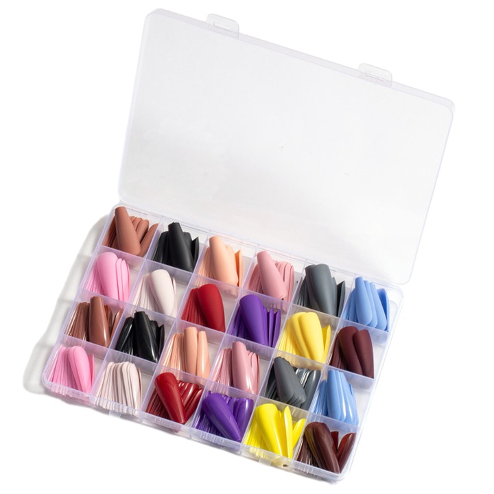 Műköröm készlet QttvbTna, műanyag, 576 db, tarka