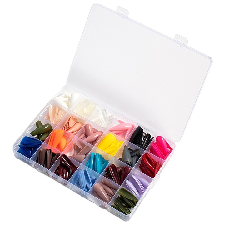 Műköröm QttvbTna, Szett 480 db, tarka, 2,55x1,29-3,4x1,3 cm