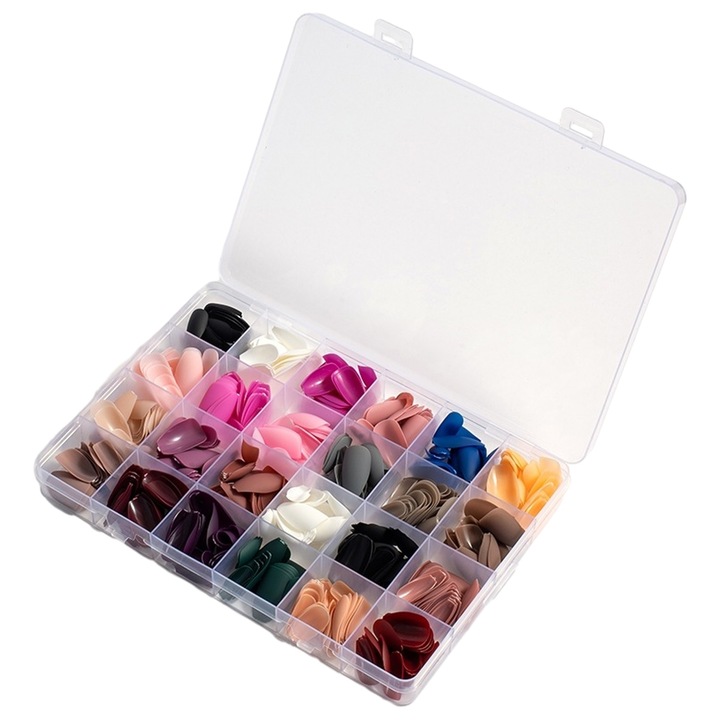 Műköröm QttvbTna, 576 db-os készlet, tarka, többféle méretben