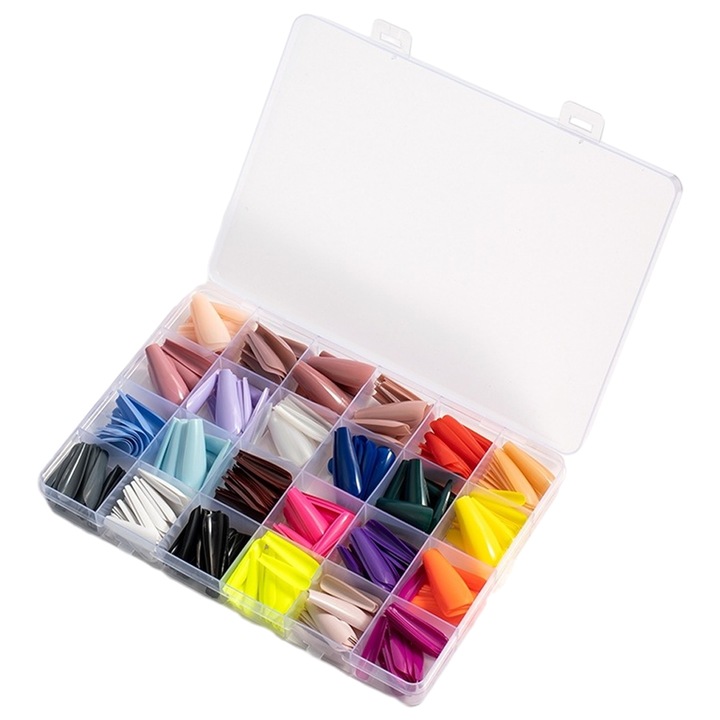 Műköröm QttvbTna, Szett 480 db, tarka, 2,55x1,29-3,4x1,3cm