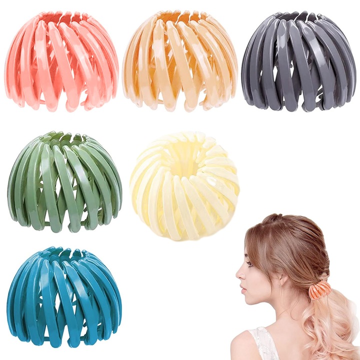 Hajcsatok Hajkiegészítők nőknek és lányoknak Behúzható bársony konty Fix hajcsat Összehúzható retró copftartó hajcsat
