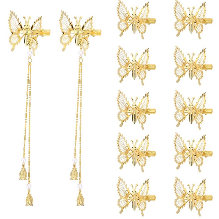 Pillangó rojtos hajcsat, az elegáns, antik oldalsó rojtos hajcsat átalakítja a hajdíszítést