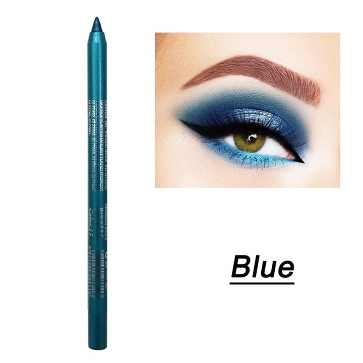 Eyeliner rezistent la apa, cu ascutitoare, albastru