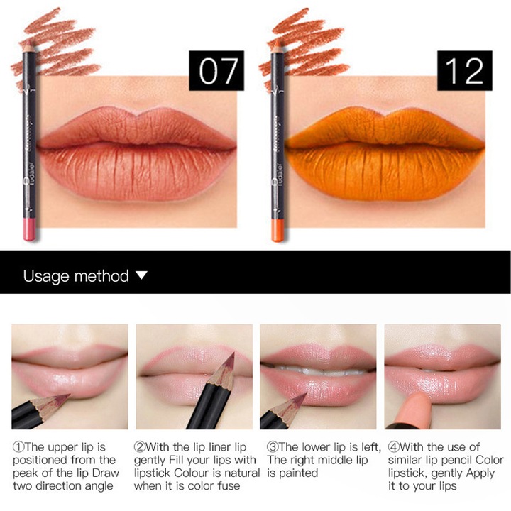 Szájceruza, tartós rúzs, sima, vízálló és nem könnyen fakuló ajakceruza