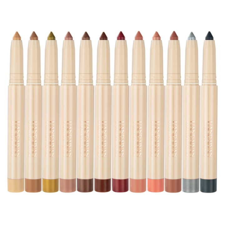 12 db-os szemhéjpúder készlet, Handaiyan, krémes, matt/fényes, többszínű