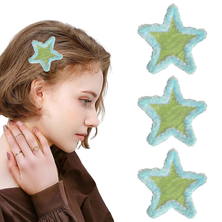 3 db-os hajcsat készlet, QttvbTna, csillagok