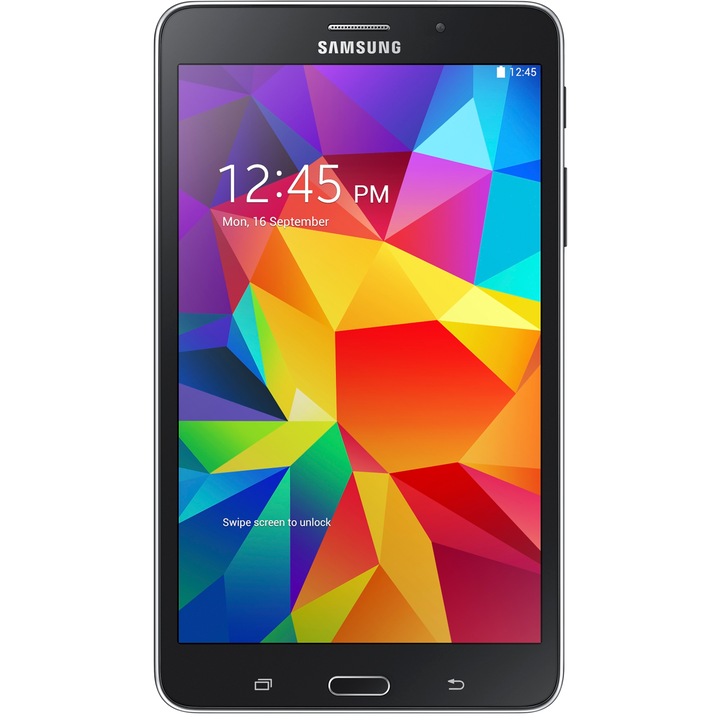 Samsung Galaxy Tab 4 T235 tablet, Quad-Core™ 1.4 GHz-es processzorral, 7", 1.5GB RAM, 8GB, Wi-Fi, 4G, GPS, Bluetooth 4.0, Android 4.4.2 KitKat, Fekete