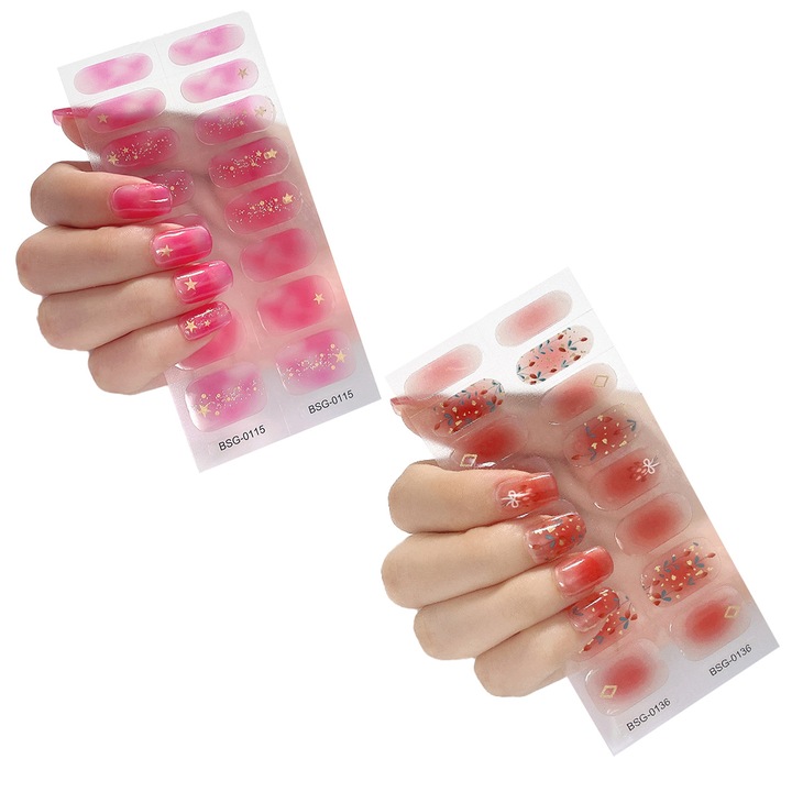 Комплект от 2 QttvbTna 3D стикера за нокти, водоустойчиви, многоцветни
