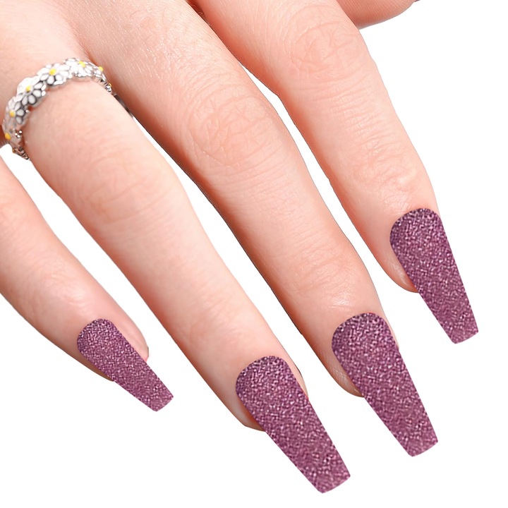 Műköröm készlet QttvbTna, gyors felhordás, csillámos matt, sokszínű