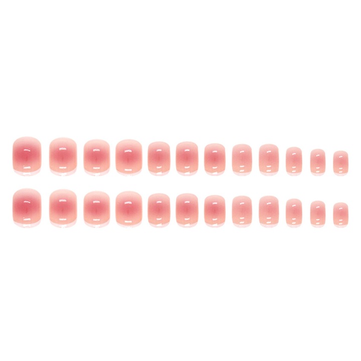 QttvbTna műköröm szett, rövid kör alakú, matt csillámmal, többszínű, komplett készlet