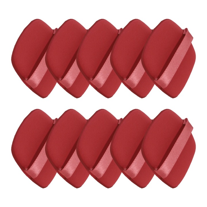 Set bureti pentru machiaj, 10 bucati, rosu, 5x5x0.7cm