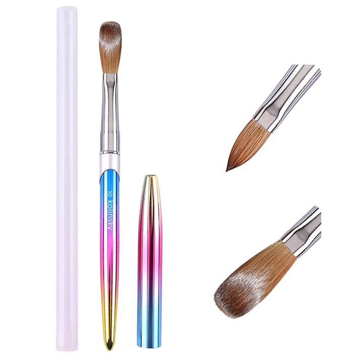 QttvbTna Körömecsetek, gradiens nyél, védőkupak, tarka