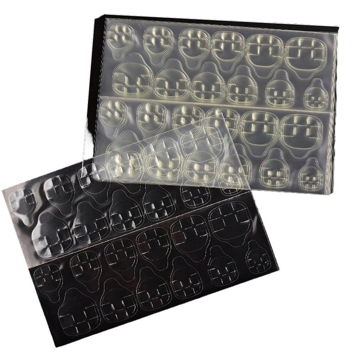 50 db QttvbTna ragasztólap készlet, vízálló, átlátszó, műköröm manikűrhöz