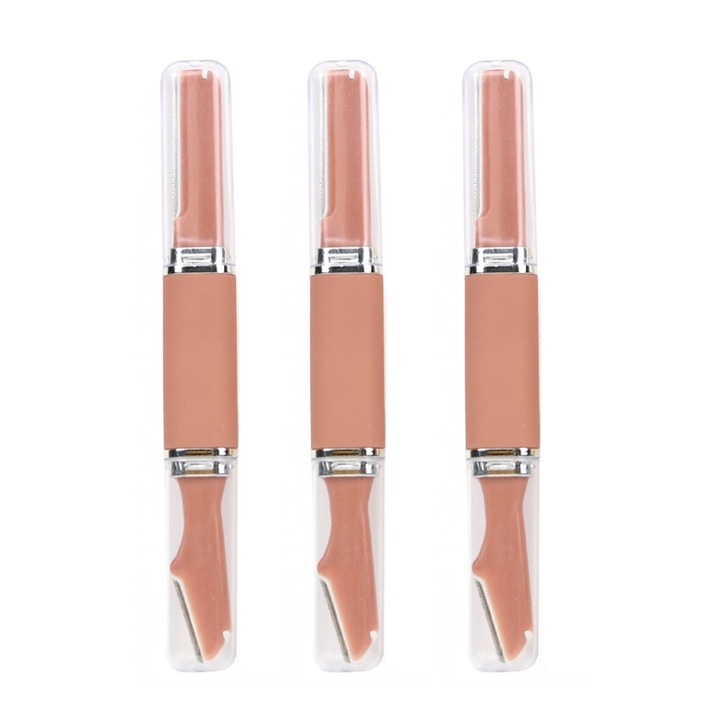 Set 3 trimmer sprancene, inox, 13x1.5 cm, maro