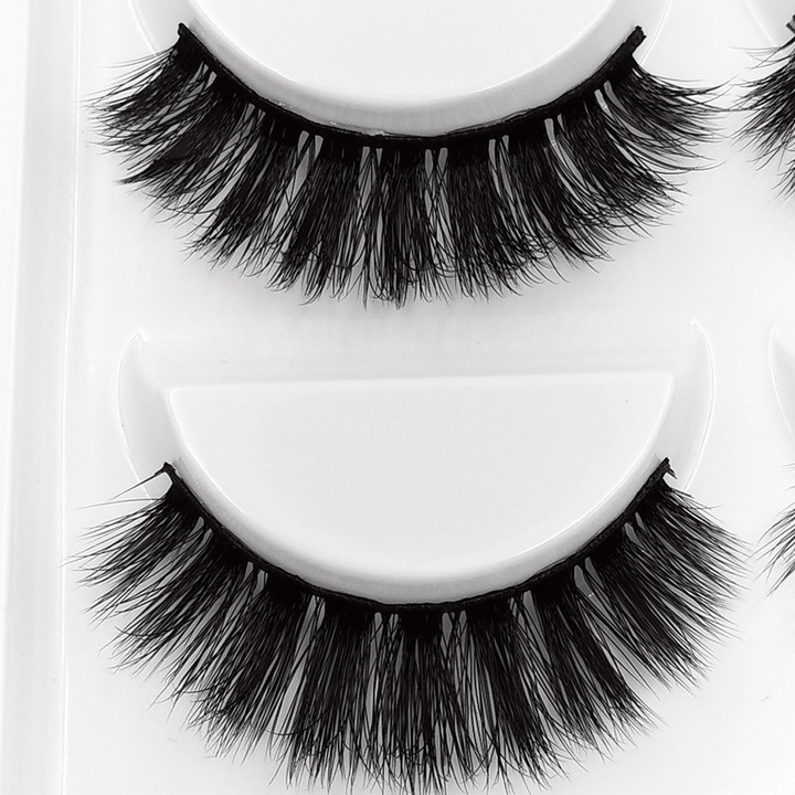 Set 5 perechi gene false 3D, QttvbTna, volum si curbare, negru, 16.5x14x1.7cm