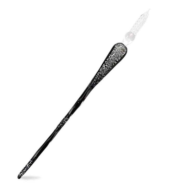 Toll, QttvbTna, Üveg, Spirális kivitel, Hőálló, 18 cm, Fekete