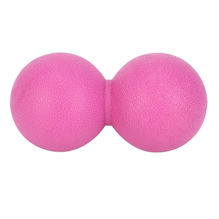 QttvbTna двойна масажна топка, миофасциална самотерапия, преносима, розова
