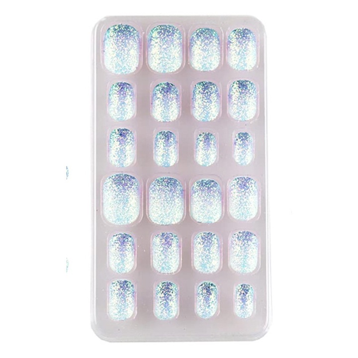 24 db-os QttvbTna műköröm készlet gyerekeknek, teljes fedő, rövid, többszínű