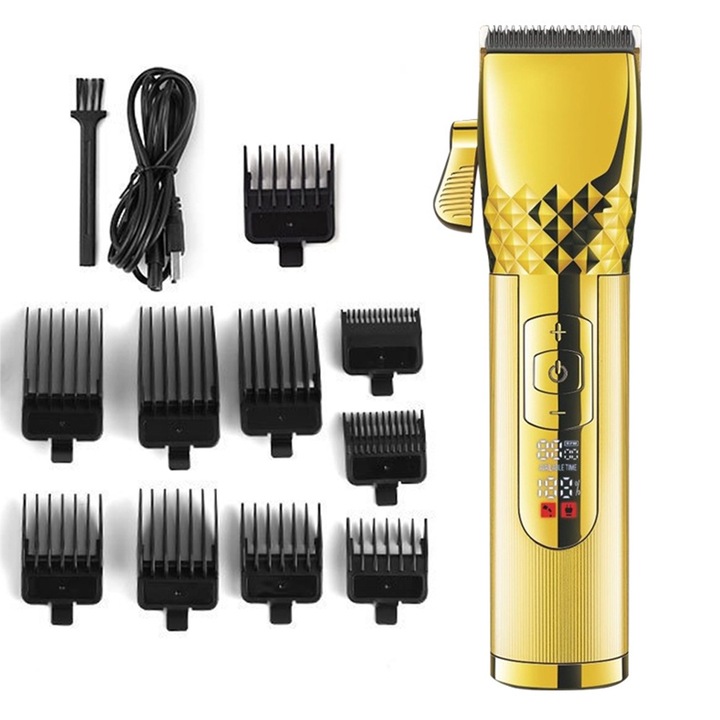 Машинка за подстригване QttvbTna, многофункционална, без кабел, мощен мотор, LED дисплей, ергономична дръжка