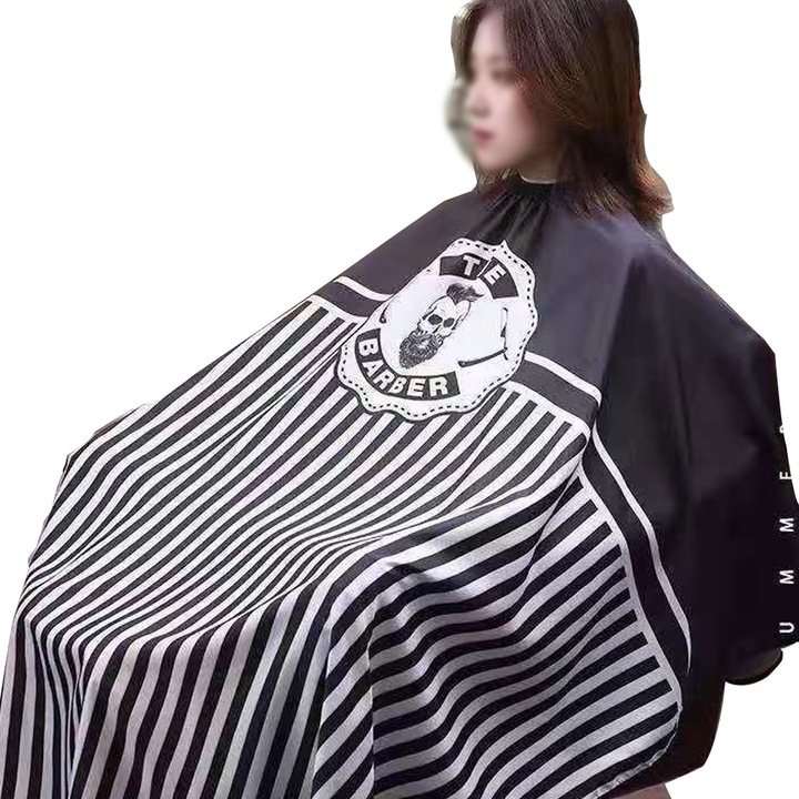 Pelerina profesionala pentru tuns, BGHYHYHI, usoara, impermeabila, negru/alb