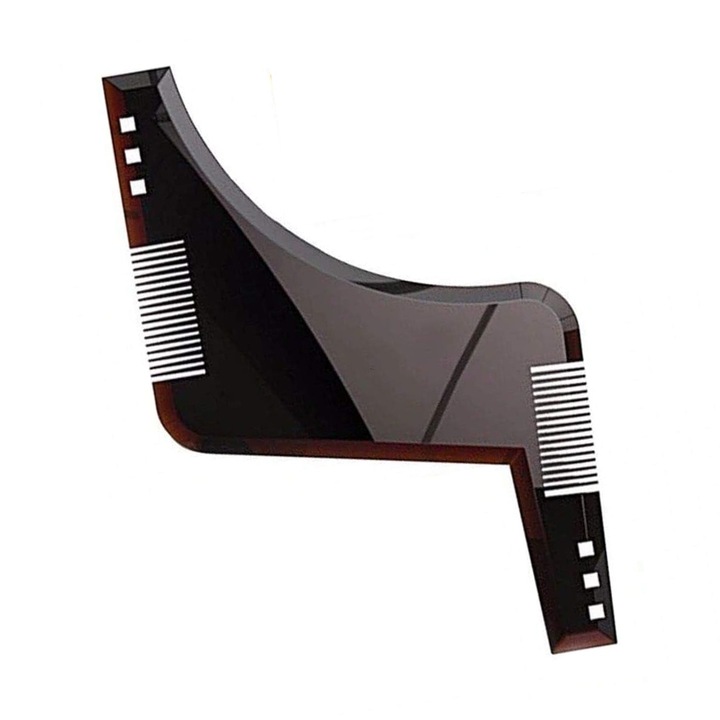 Шаблон за брада QttvbTna, симетрично контуриране, стабилна фиксация, черен