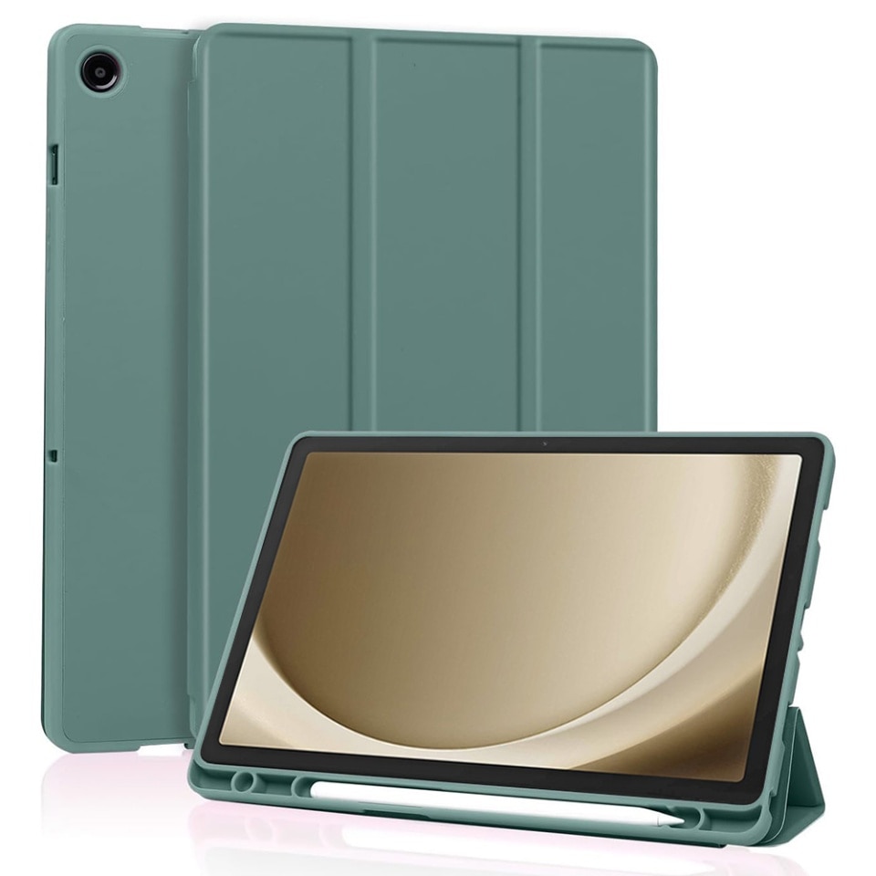 Husa tableta pentru Samsung Galaxy Tab A9 Plus cu suport cu 2 Unghiuri si functie Sleep/Wake, SKDR OfficeMate - Verde inchis