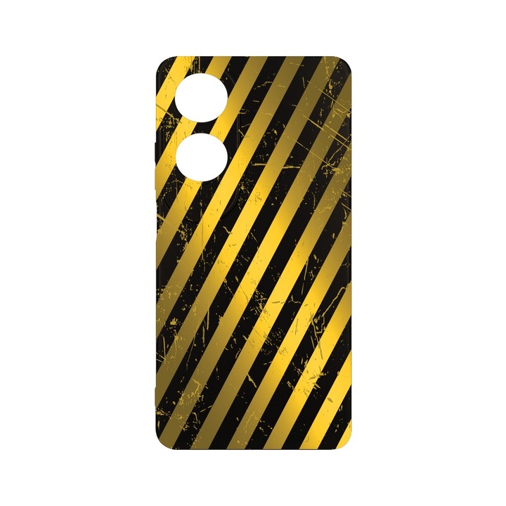 Husa BestCase® Slim SIlicon 0.8MM, съвместим с OPPO A60, Golden Stripes, Защита на камерата, Устойчив на износване, c-B 1055
