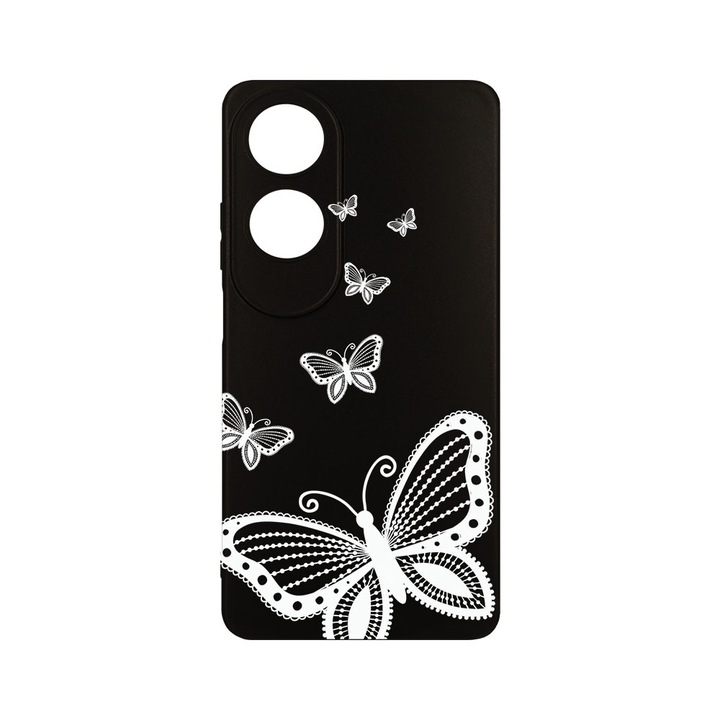 Husa BestCase® Slim силиконов 0.8MM, съвместим с OPPO A60, пеперуда, защита на камерата, устойчив на износване, c-B 79