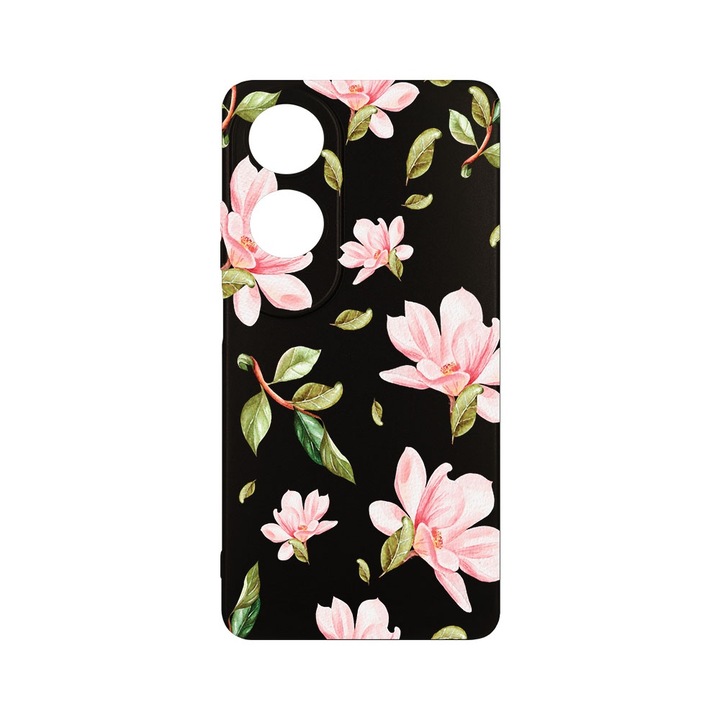 Husa BestCase® Slim силиконов 0.8MM, съвместим с OPPO A60, колекция цветя, защита на камерата, устойчив на износване, c-B 496